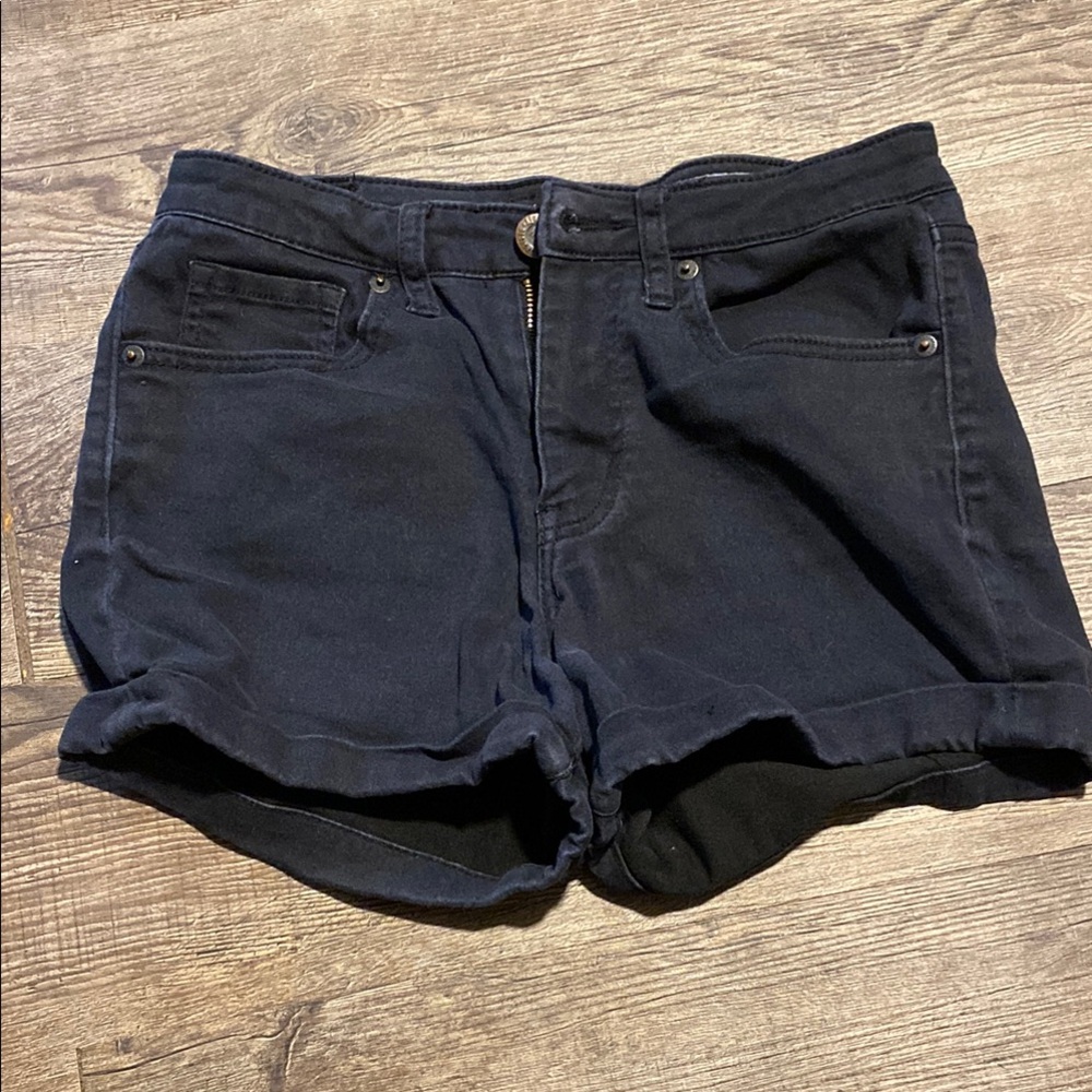 Aeropostale Black Jean Shorts Cuffed